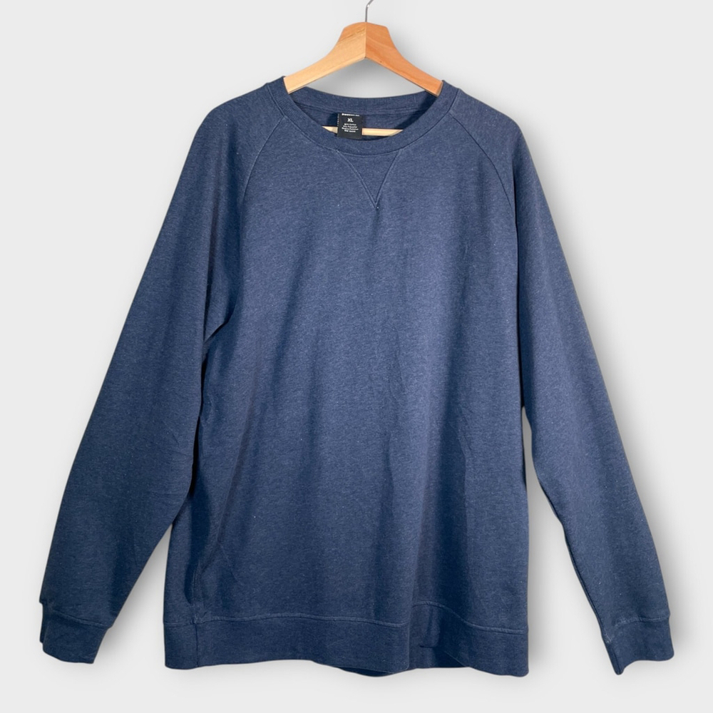 🦜 REEBOK SPORT Cotton Pullover Mens XL Crew Neck Heather Blue NEW